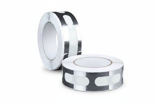 Reflective aluminum foil tape roll for polycarbonate roofing and greenhouse sealing applications, durable waterproof insulation tape with high heat resistance, professional industrial adhesive product