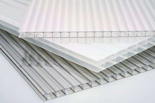10mm twin wall polycarbonate roofing sheets installed on garden pergola — weatherproof patio cover Ireland