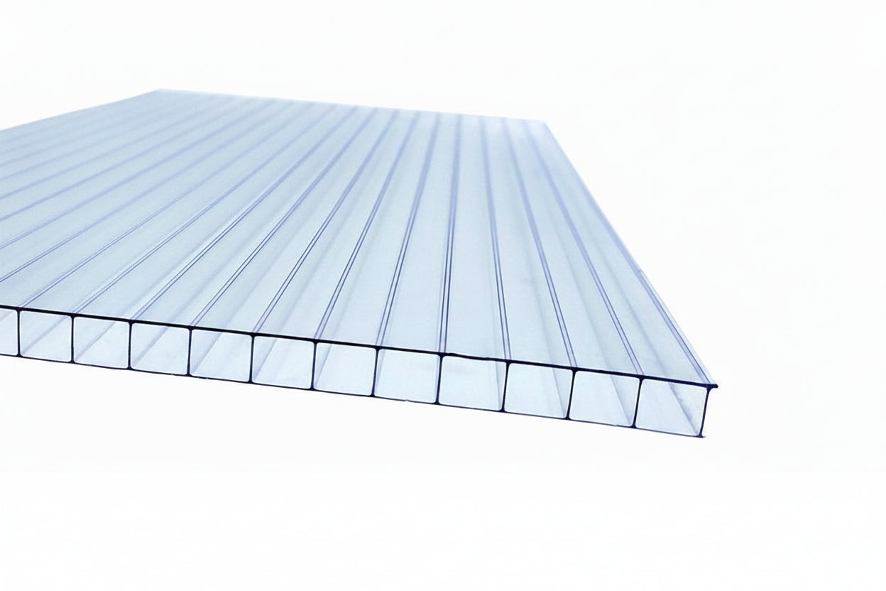 6mm clear twin wall polycarbonate sheet — transparent multiwall panel
for greenhouses and patio roofing Ireland