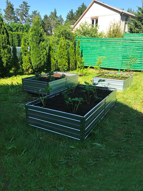 Galvanised steel seed/flower beds